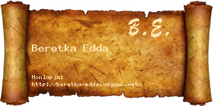 Beretka Edda névjegykártya